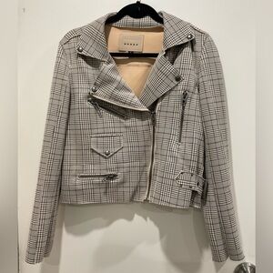 Burberry Women's Checkered Moto Jacket